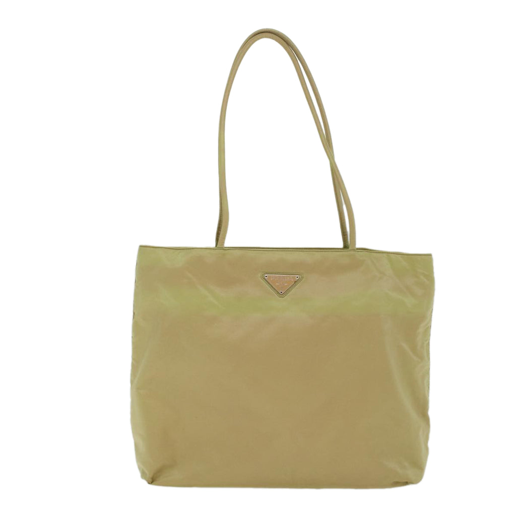 Prada Bag Nylon Tote Authentic Handbag Logo Green Used Vintage