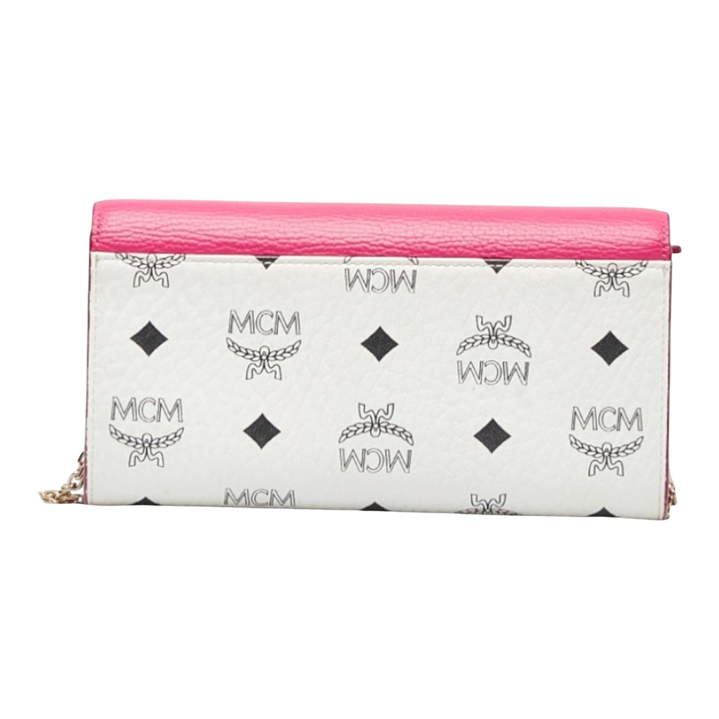 White mcm clearance wallet