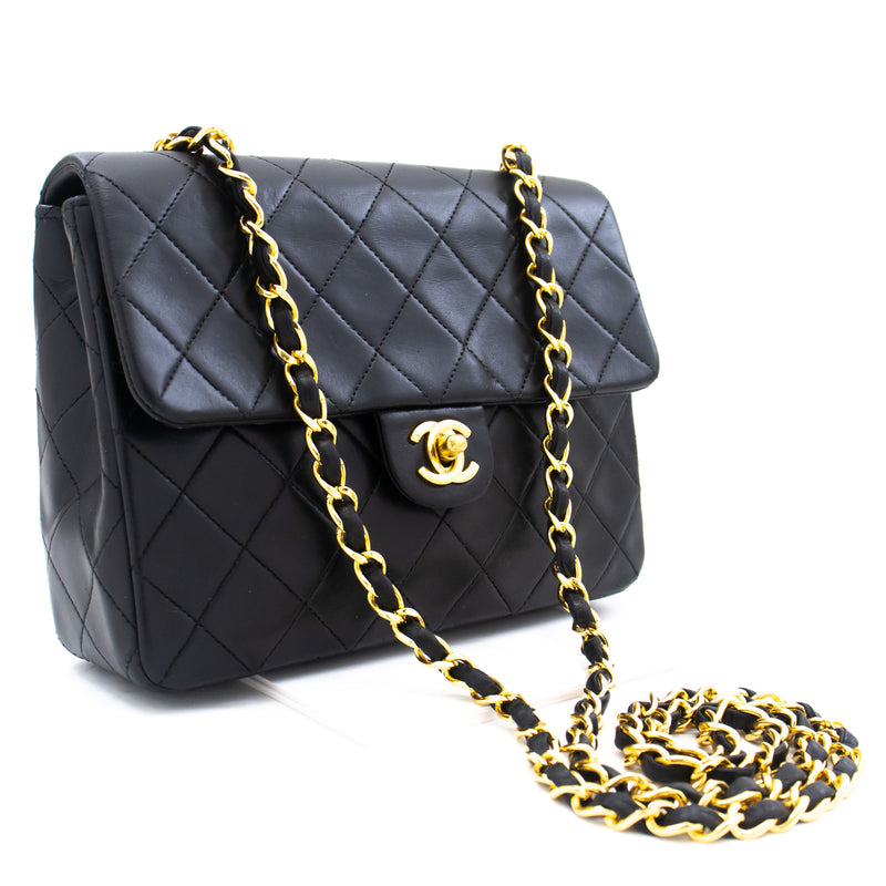 CHANEL Black Leather Sac Rabat Handbag