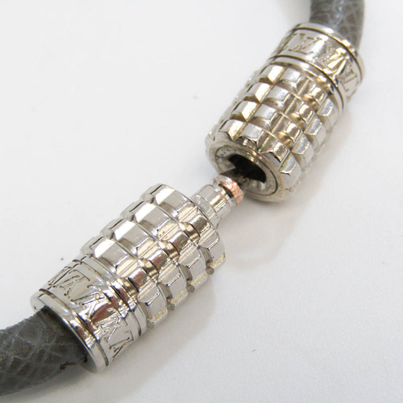 Louis Vuitton Digit Silver Tone Metal and Leather Bracelet at