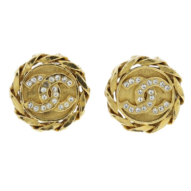 CHANEL Earring Chain COCO Mark metal gold Women Used –